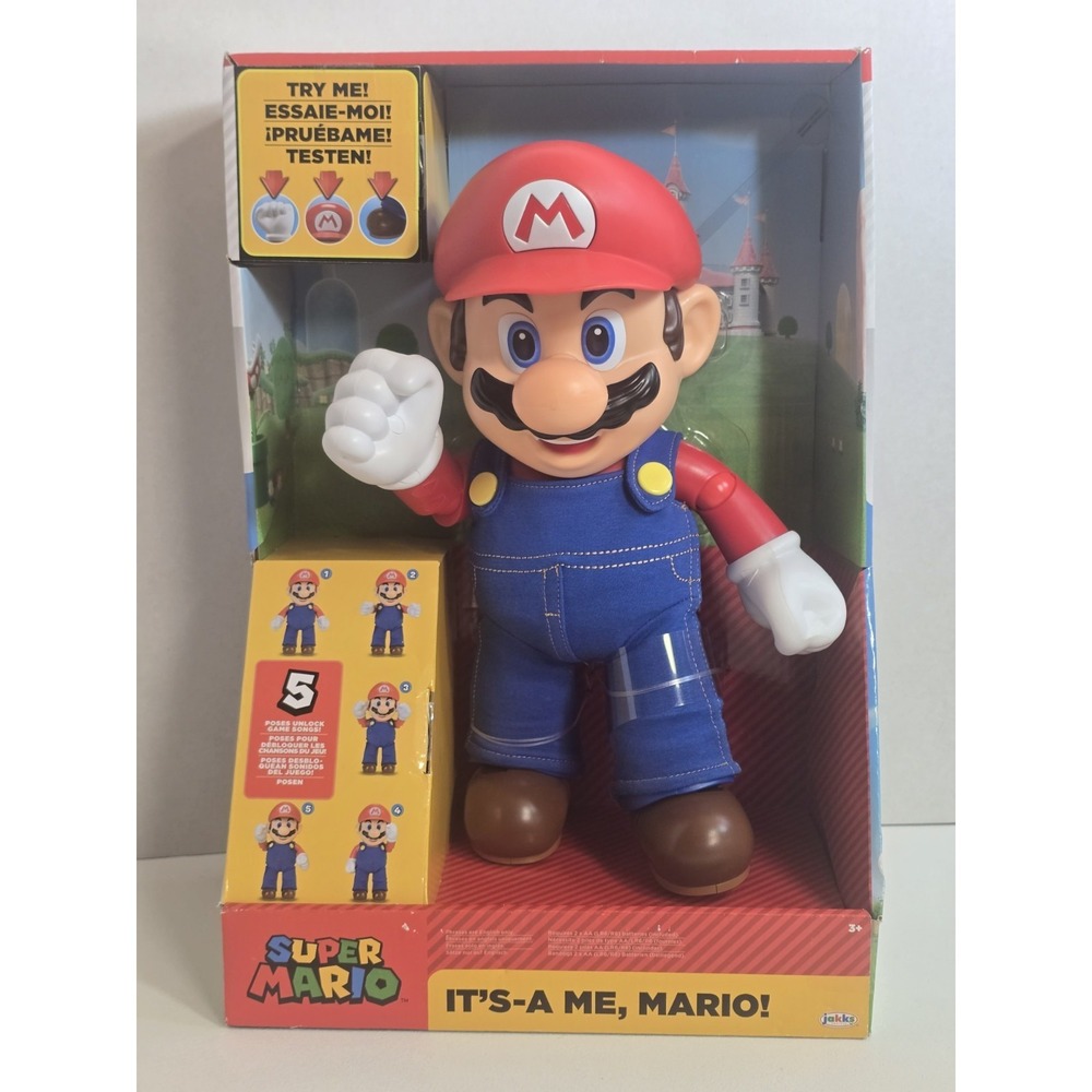 It's A Me Super Mario 12" Inch Talking Mario Big Figure Doll NEW Rare Nintendo